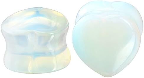 Stuppendux 4Style or 2Style Heart Shaped Stone Double Flared Ear Tunnels Plugs Stretcher Expander Kit Gauge 2g-1" in Saudi Arabia