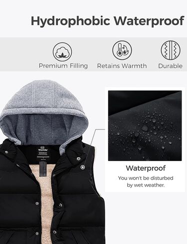 سترة منتفخة بغطاء للرأس للرجال من Wantdo معاطف شتوية خفيفة الوزن وسترة منتفخة دافئة in Kuwait