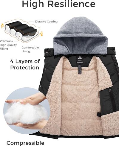سترة منتفخة بغطاء للرأس للرجال من Wantdo معاطف شتوية خفيفة الوزن وسترة منتفخة دافئة in Kuwait