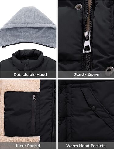 سترة منتفخة بغطاء للرأس للرجال من Wantdo معاطف شتوية خفيفة الوزن وسترة منتفخة دافئة in Kuwait