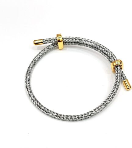 Caiyao Unisex Steel Rope Bracelet Couple Bracelet Simplicity Fashion Titanium Buckle Adjustable Wire Rope Bracelet for Women Men Jewelry Gift in Saudi Arabia