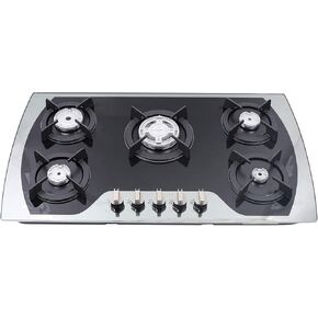 Gas Cooktop 30 Inch Gas Stove Cooktop Stove Burner Tempered Glass Built in 5 Burners Gas Hob Grate Stovetop LPG/NG Convertible (Style 1) in Saudi Arabia