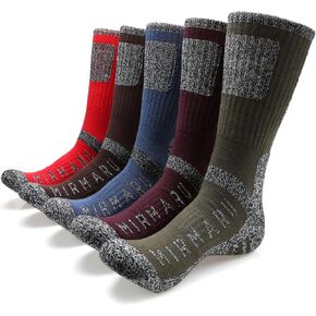 MIRMARU Men's 5 Pairs Multi Performance Outdoor Sports Hiking Trekking Crew Socks in Saudi Arabia