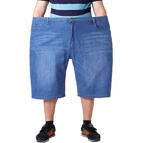XYGJZ Jean Shorts for Men Strech Big and Tall Relaxed Loose Fit Straight Leg Baggy Denim Shorts Big Size 30-56 in Kuwait