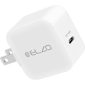 شاحن Elzo USB C بقدرة 18 وات PD 3.0 محول شاحن جداري سريع توصيل الطاقة محمول، متوافق مع iPhone 13/12 Pro/Max/Mini/11/X/XS/XR/8/Plus، Galaxy S21/S20/S10/S9، Pixel 6 /5/4a/4/3a، آيباد برو in Kuwait