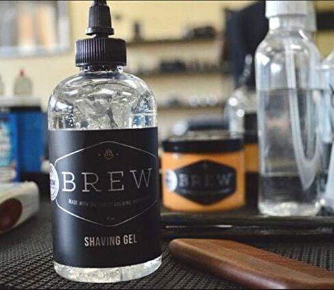 Beard Shave Gel by BREW Grooming - Clear Gel for Perfect Edging & Smooth Shaving - Made With Hops, Barley, Yeast Oil - Reduces Razor Irritation, Cuts & Nicks - Moisturizes, Cleans, Softens - 8 fl oz in Saudi Arabia