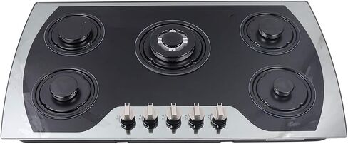 Gas Cooktop 30 Inch Gas Stove Cooktop Stove Burner Tempered Glass Built in 5 Burners Gas Hob Grate Stovetop LPG/NG Convertible (Style 1) in Kuwait