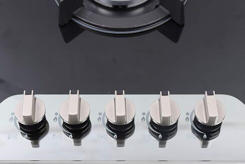 Gas Cooktop 30 Inch Gas Stove Cooktop Stove Burner Tempered Glass Built in 5 Burners Gas Hob Grate Stovetop LPG/NG Convertible (Style 1) in Kuwait