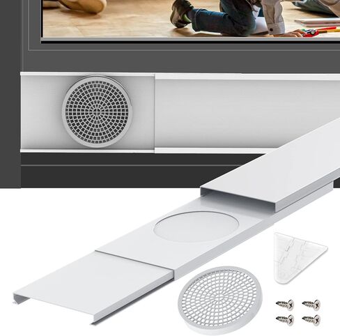 مجموعة لوحات ختم نافذة مكيف الهواء المحمولة من GCGOODS لخرطوم العادم بقطر 5 بوصات، 3 مجموعة نوافذ تيار متردد متنقلة قابلة للتعديل مع واقي بلاستيكي يصل إلى 47 بوصة، لوحات إغلاق عالمية للنوافذ المنزلقة in Kuwait