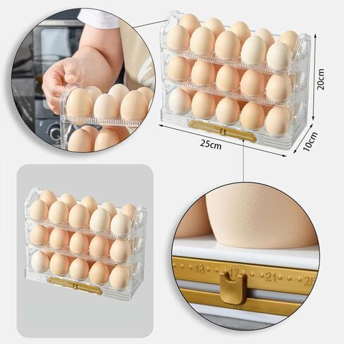 Egg Holder For Refrigerator,Egg storage,Egg Fresh Storage Box for Fridge,Egg Storage Container Organizer Bin,Suitable for refrigerator,Egg storage container organizer(Storable 30 Egg) in Saudi Arabia