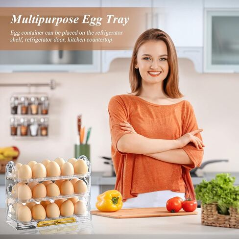 Egg Holder For Refrigerator,Egg storage,Egg Fresh Storage Box for Fridge,Egg Storage Container Organizer Bin,Suitable for refrigerator,Egg storage container organizer(Storable 30 Egg) in Saudi Arabia