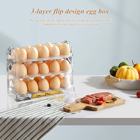 Egg Holder For Refrigerator,Egg storage,Egg Fresh Storage Box for Fridge,Egg Storage Container Organizer Bin,Suitable for refrigerator,Egg storage container organizer(Storable 30 Egg) in Saudi Arabia