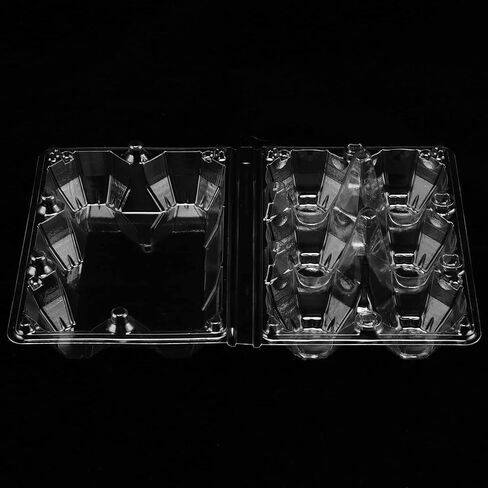 SOUJAP 100 Pack Clear Plastic Egg Cartons, 6 Cell Stackable Egg Storage Container with Lids, Egg Cartons Bulk for Family Pasture Farm Markets Display, Holds Up to 6 Eggs in Kuwait