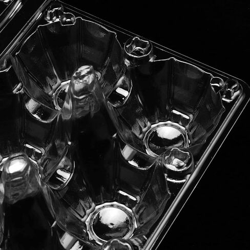 SOUJAP 100 Pack Clear Plastic Egg Cartons, 6 Cell Stackable Egg Storage Container with Lids, Egg Cartons Bulk for Family Pasture Farm Markets Display, Holds Up to 6 Eggs in Kuwait