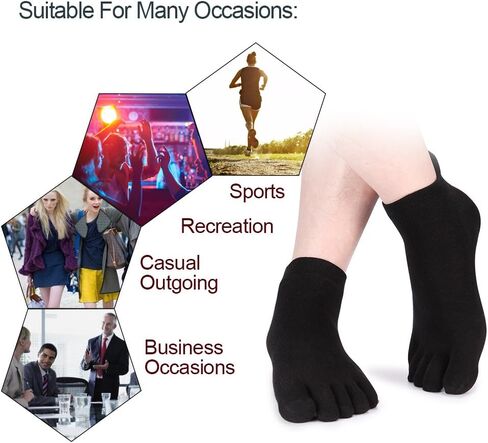 Meaiguo Men's Toe Socks Cotton Five Finger Socks Athletic Toe Socks for Running in Saudi Arabia