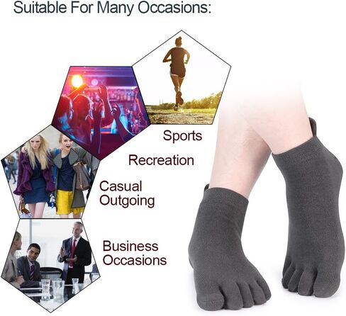 Meaiguo Men's Toe Socks Cotton Five Finger Socks Athletic Toe Socks for Running in Saudi Arabia