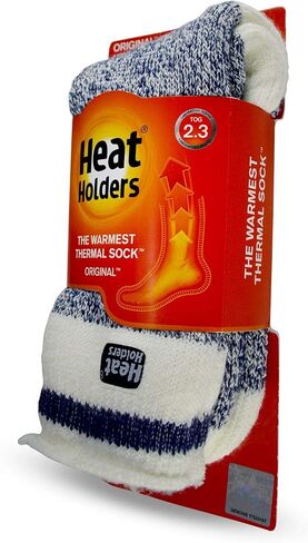 Heat Holders Men's Block Twist Socks Charcoal/Cream/Men's 7-12 in Saudi Arabia