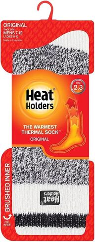 Heat Holders Men's Block Twist Socks Charcoal/Cream/Men's 7-12 in Saudi Arabia