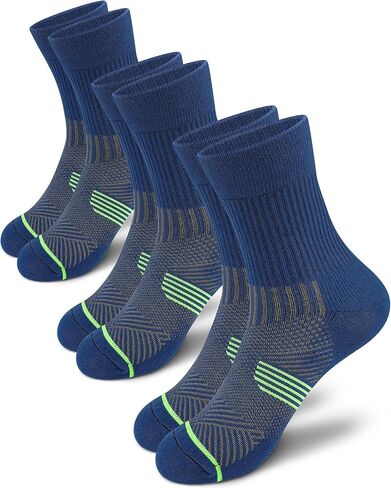 PAPLUS Compression Running Sock for Men and Women 3 Pairs, Cushioned Athletic Crew Socks with Arch Support in Saudi Arabia