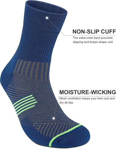 PAPLUS Compression Running Sock for Men and Women 3 Pairs, Cushioned Athletic Crew Socks with Arch Support in Saudi Arabia