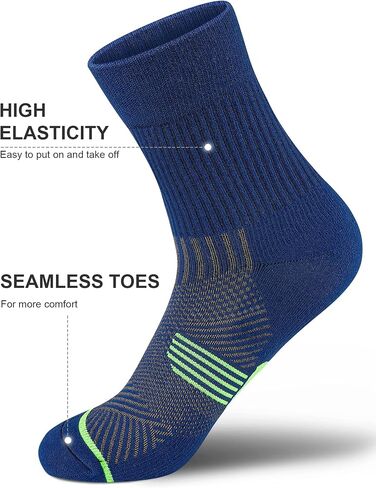 PAPLUS Compression Running Sock for Men and Women 3 Pairs, Cushioned Athletic Crew Socks with Arch Support in Saudi Arabia