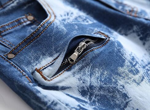 chouyatou Men's Summer Cool Stylish Wrinkle Performance Moto Ripped Denim Shorts in Saudi Arabia