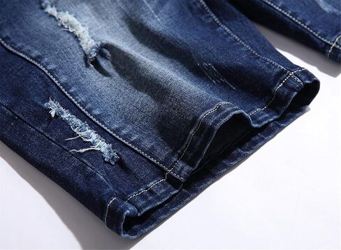 شورت جينز QZH.DUAO للرجال من قماش الدنيم الممزق in Kuwait