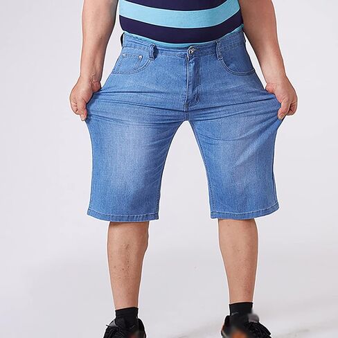 XYGJZ Jean Shorts for Men Strech Big and Tall Relaxed Loose Fit Straight Leg Baggy Denim Shorts Big Size 30-56 in Saudi Arabia