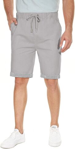 Janmid Men's Linen Casual Short Drawstring Summer Beach Shorts in Kuwait