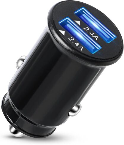 Car Charger, Smallest 4.8A All Metal USB Fast Mini Car Charger Car Charger Adapter Flush Fit Compatible with iPhone 14 Pro Max/13/12/11/x/6s, iPad Air 2/Mini 3, Samsung Note 9/S10/S9/S8 in Saudi Arabia
