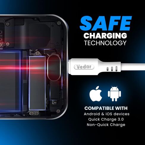كابل USB من النوع C، شحن سريع [2 حزمة 4 أقدام] سلك شاحن سريع 3.1 أمبير متوافق مع Samsung Galaxy S10 S9 S8 S20 Plus A51 A11، Note 10 9 8، وحدة تحكم PS5، شاحن USB C - أبيض in Saudi Arabia