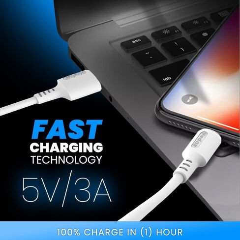 كابل USB من النوع C، شحن سريع [2 حزمة 4 أقدام] سلك شاحن سريع 3.1 أمبير متوافق مع Samsung Galaxy S10 S9 S8 S20 Plus A51 A11، Note 10 9 8، وحدة تحكم PS5، شاحن USB C - أبيض in Saudi Arabia