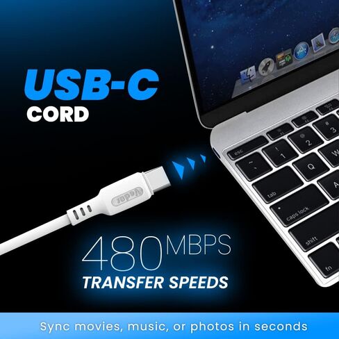 كابل USB من النوع C، شحن سريع [2 حزمة 4 أقدام] سلك شاحن سريع 3.1 أمبير متوافق مع Samsung Galaxy S10 S9 S8 S20 Plus A51 A11، Note 10 9 8، وحدة تحكم PS5، شاحن USB C - أبيض in Saudi Arabia