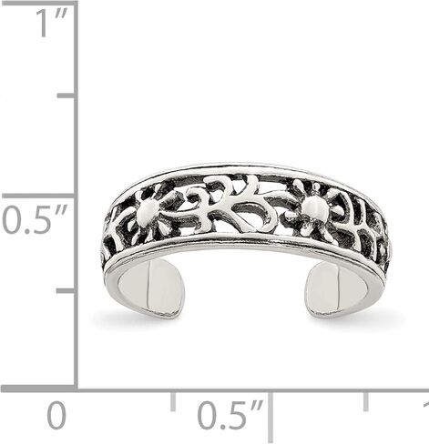 Sterling Silver Antiqued Floral Toe Ring - Jewelry By Sweet Pea in Saudi Arabia