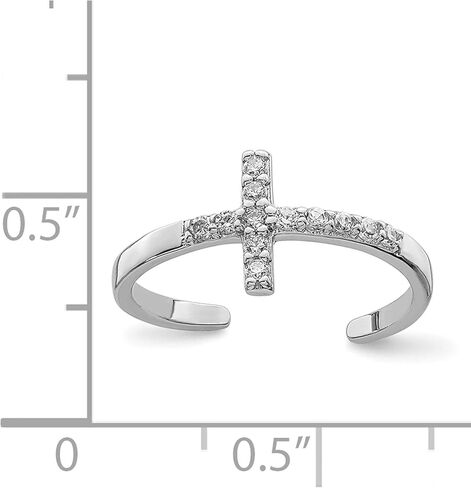 Sterling Silver Rhodium-Plated Cz Cross Toe Ring - Jewelry By Sweet Pea in Saudi Arabia