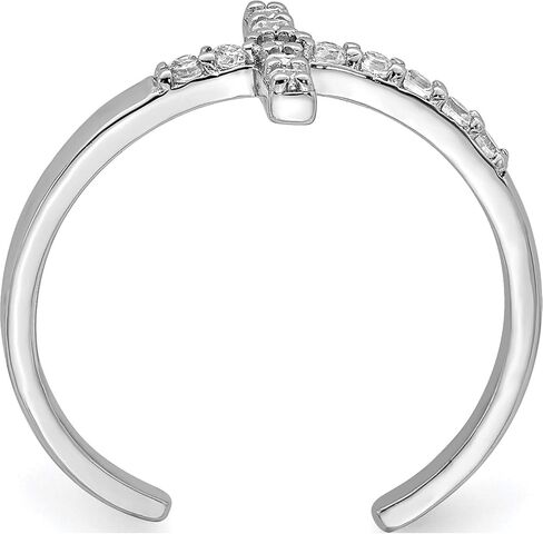 Sterling Silver Rhodium-Plated Cz Cross Toe Ring - Jewelry By Sweet Pea in Saudi Arabia