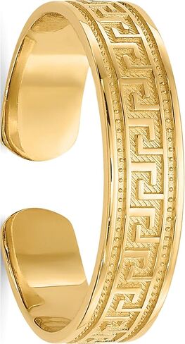 14K Yellow Gold Greek Key Toe Ring - Jewelry By Sweet Pea in Saudi Arabia