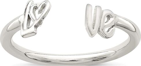 Sterling Silver Polished 'Love' Adjustable Ring - Jewelry By Sweet Pea in Saudi Arabia