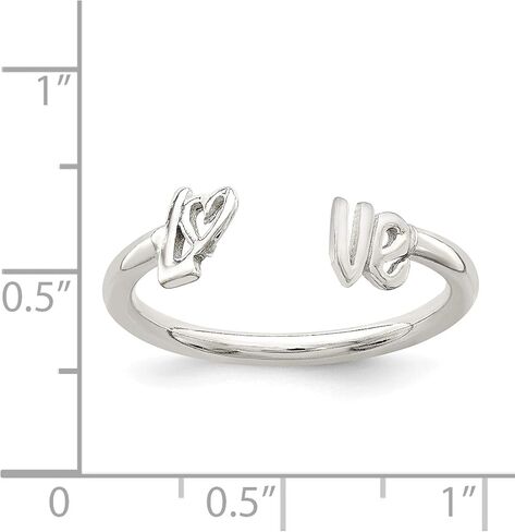 Sterling Silver Polished 'Love' Adjustable Ring - Jewelry By Sweet Pea in Saudi Arabia