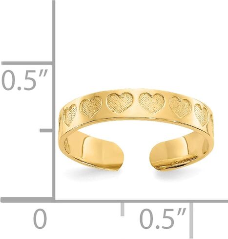 14K Yellow Gold Heart Toe Ring - Jewelry By Sweet Pea in Saudi Arabia