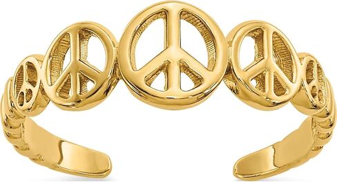 14K Yellow Gold Peace Sign Toe Ring - Jewelry By Sweet Pea in Saudi Arabia