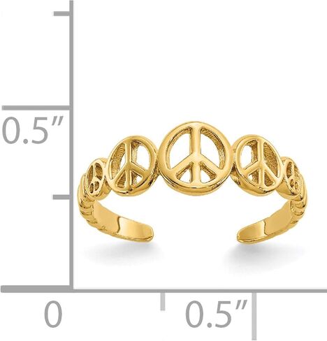 14K Yellow Gold Peace Sign Toe Ring - Jewelry By Sweet Pea in Saudi Arabia