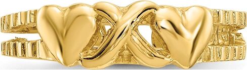 14K Yellow Gold Hearts & X Toe Ring - Jewelry By Sweet Pea in Saudi Arabia