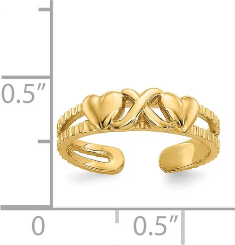 14K Yellow Gold Hearts & X Toe Ring - Jewelry By Sweet Pea in Saudi Arabia