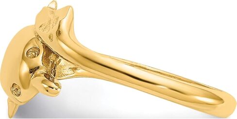 14K Yellow Gold Polished And Diamond-Cut Dolphin Toe Ring - Jewelry By Sweet Pea in Saudi Arabia