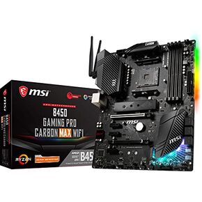 MSI Performance GAMING AMD Ryzen 1st, 2nd, and 3rd Gen AM4 M.2 USB 3.2 Gen 2 DDR4 HDMI Display Port Wi-Fi ATX Motherboard (B450 GAMING PRO CARBON MAX WIFI) in Saudi Arabia