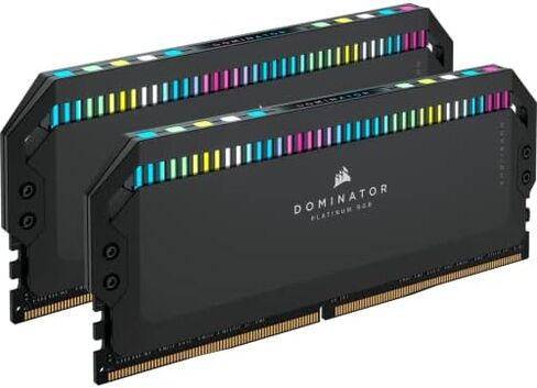Corsair Dominator Platinum RGB DDR5 64GB (2x32GB) 5200MHz C40 Intel Optimized Desktop Memory (Onboard Voltage Regulation, Patented CORSAIR DHX Cooling, 12 Ultra-Bright CAPELLIX RGB LEDs) Black in Kuwait
