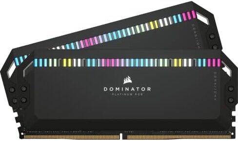 Corsair Dominator Platinum RGB DDR5 64GB (2x32GB) 5200MHz C40 Intel Optimized Desktop Memory (Onboard Voltage Regulation, Patented CORSAIR DHX Cooling, 12 Ultra-Bright CAPELLIX RGB LEDs) Black in Kuwait