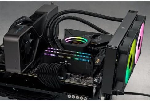 Corsair Dominator Platinum RGB DDR5 64GB (2x32GB) 5200MHz C40 Intel Optimized Desktop Memory (Onboard Voltage Regulation, Patented CORSAIR DHX Cooling, 12 Ultra-Bright CAPELLIX RGB LEDs) Black in Kuwait
