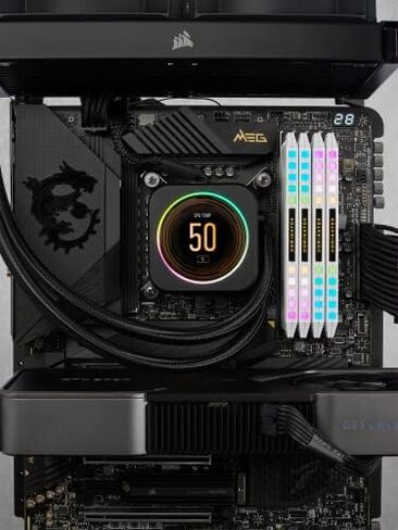 Corsair Dominator Platinum RGB DDR5 32GB (2x16GB) 5600MHz C36 Intel Optimized Desktop Memory (Onboard Voltage Regulation, Patented CORSAIR DHX Cooling, 12 Ultra-Bright CAPELLIX RGB LEDs) White in Kuwait